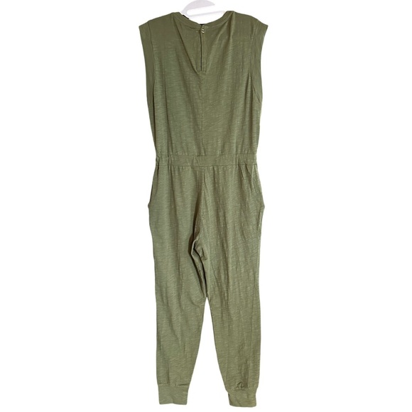 Pact NWT Divine Relaxed Slub Muscle Tee Jumpsuit Army Green Size M - Picture 2 of 3